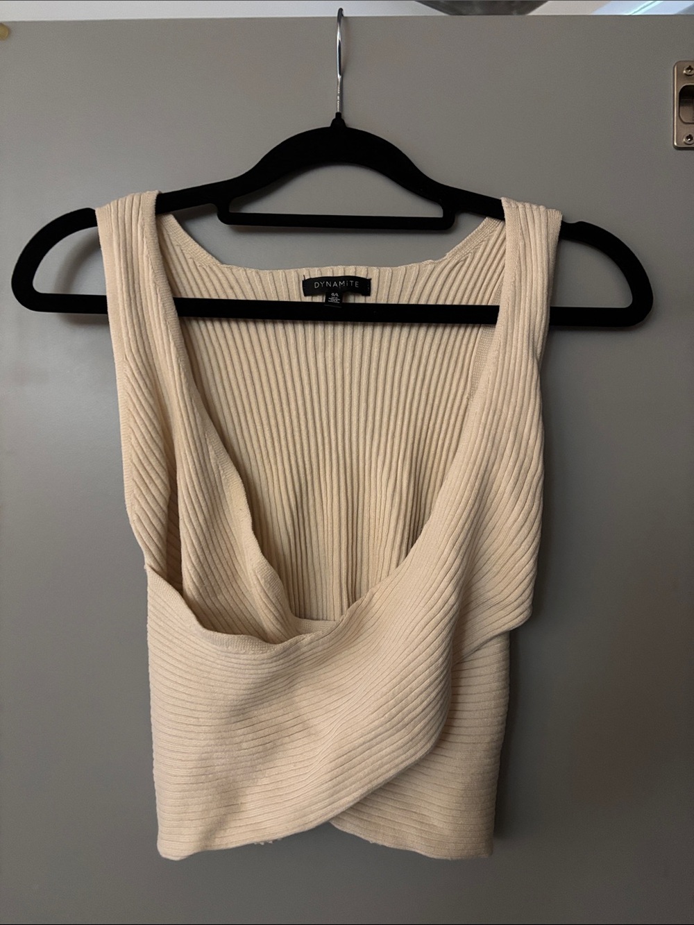 Dynamite Ivory Ribbed Crossover Tank - Picture 2 of 4